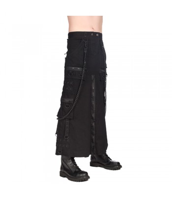 Damen Rock Black Pistol - Chain Denim Skirt 